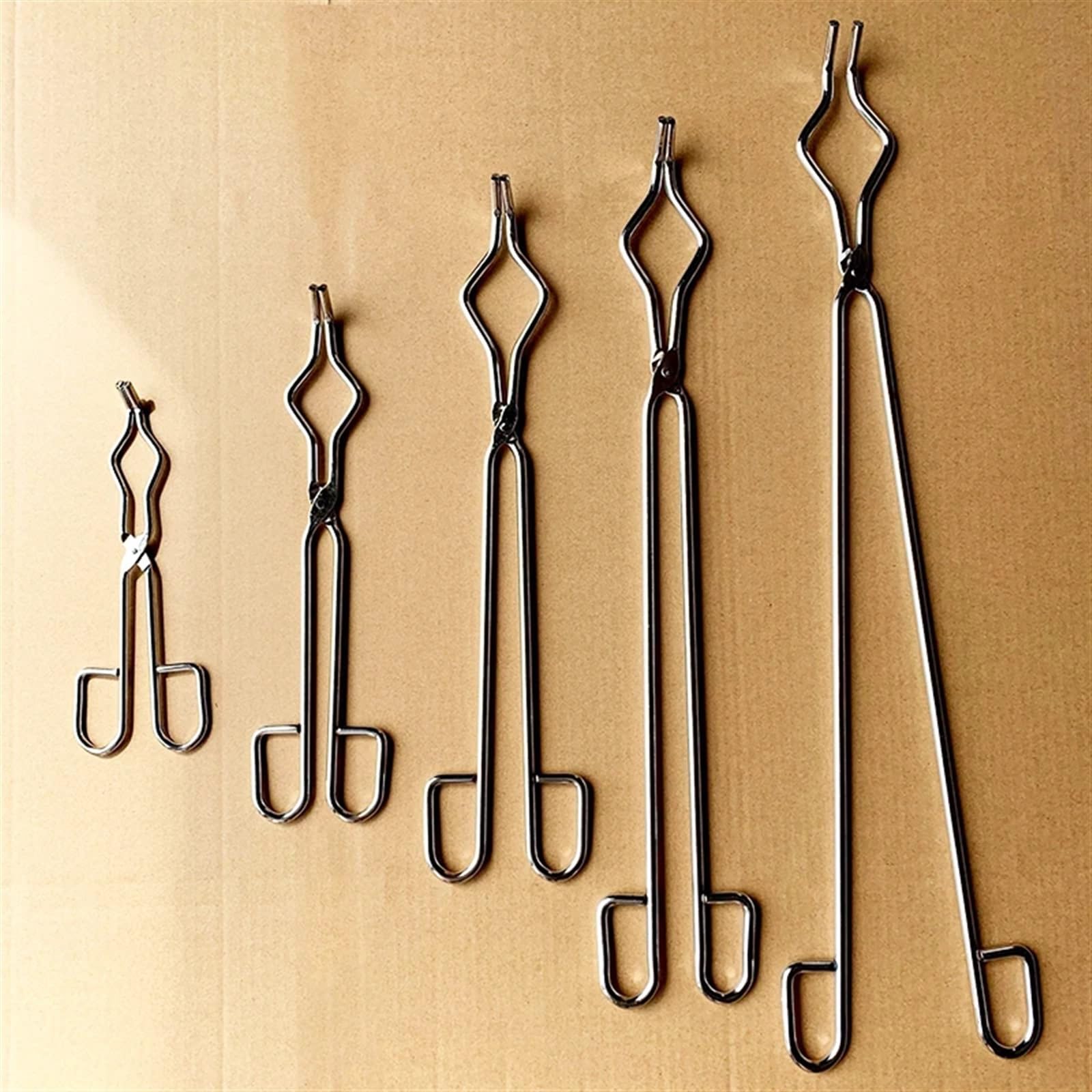 Pinzas para fogatas, Pinzas para leña, Abrazadera de Acero Inoxidable para crisol (60 cm) ()