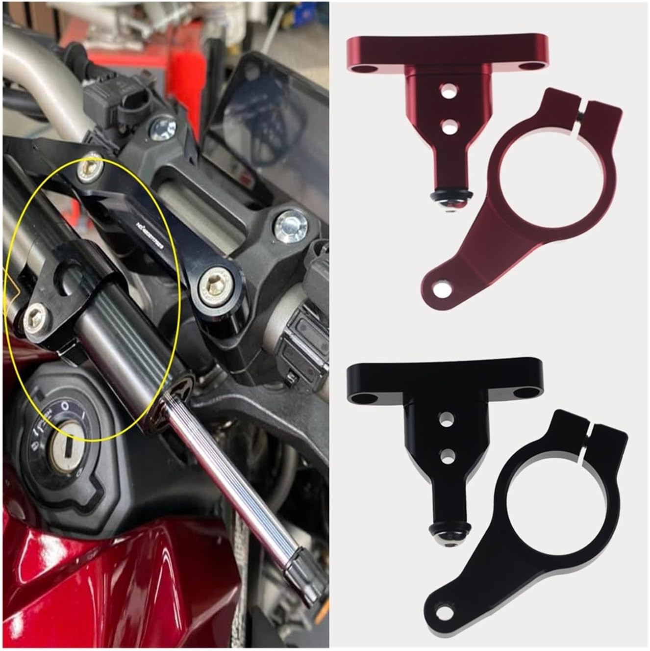 CBR500R Motorcycles Adjustable Steering Stabilizer Damper Bracket Mount Support Kit Accessories Compatible With Cbr 500r CBR 500 R(Black)