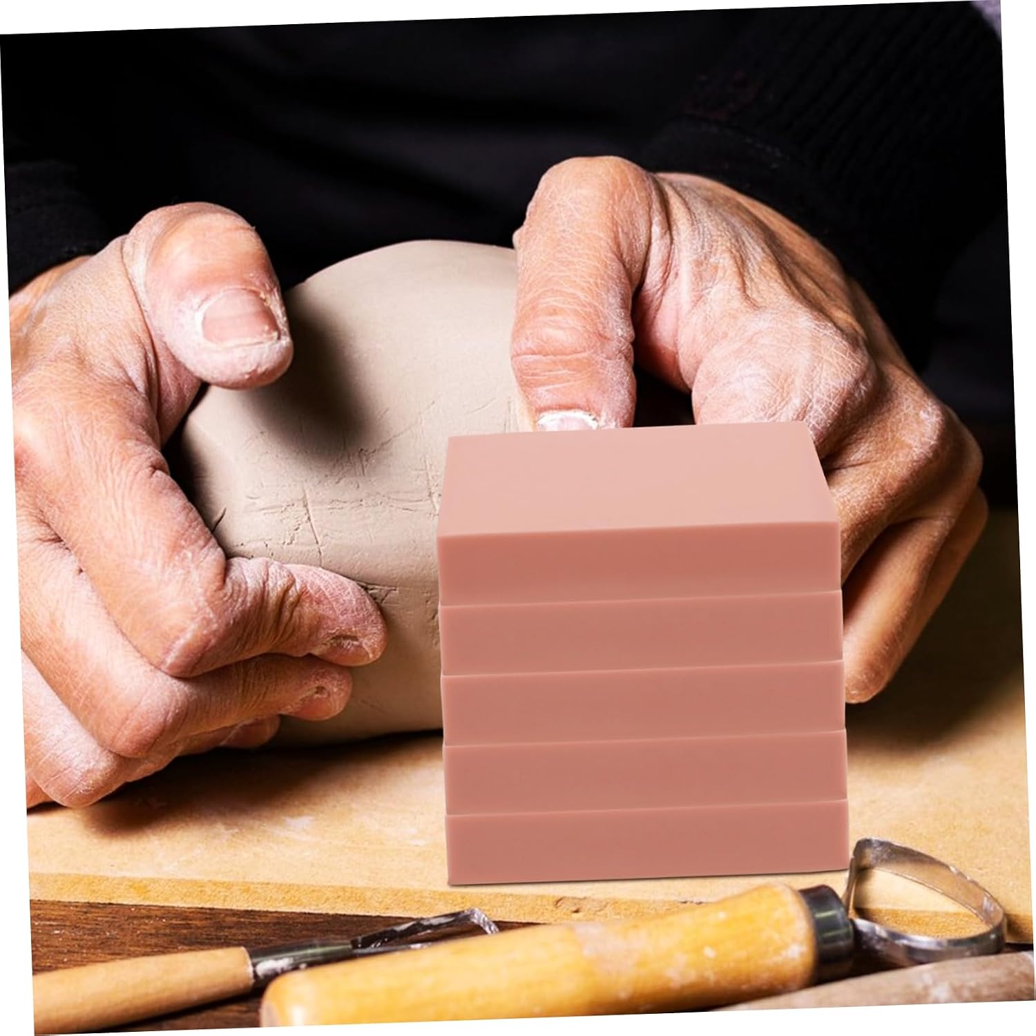 10 Pink Rubber Stamp Blocks for DIY Carving and Craft Projects