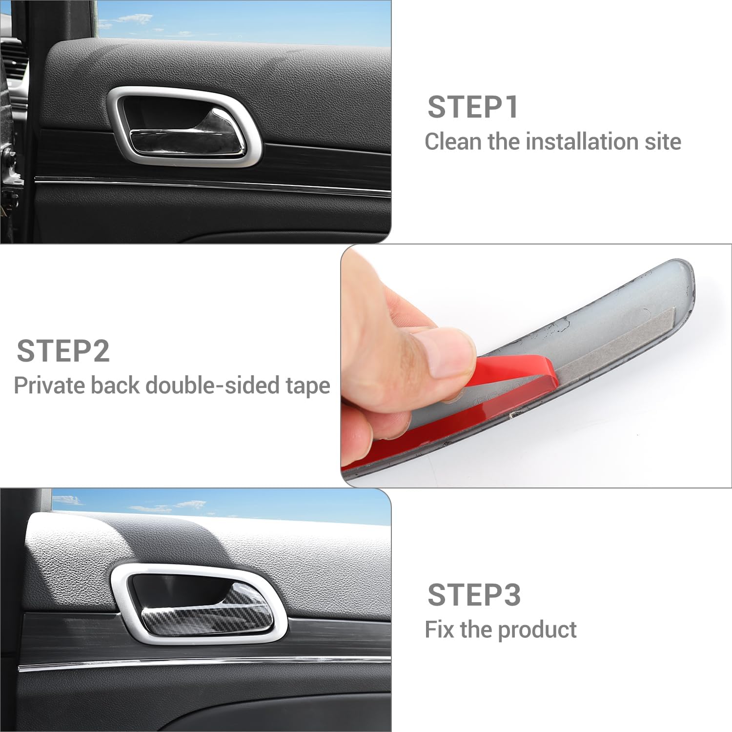 for Grand Cherokee Carbon Fiber Inner Door Handle Bowl Trim Cover Kit for 2011-2020 Jeep Grand Cherokee Carbon Fiber Interior Accessories 4pcs
