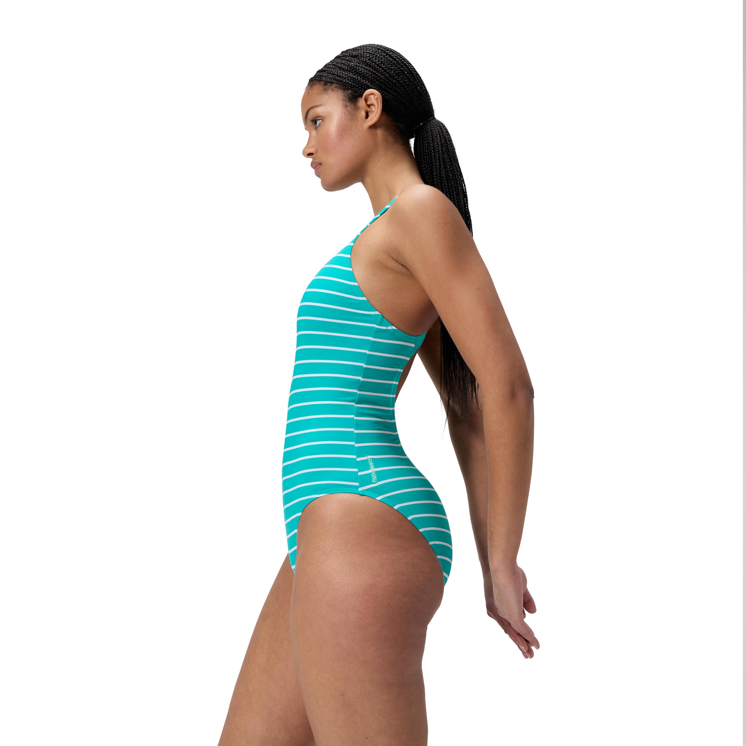 Speedo Damski strój kąpielowy Endurance+ z nadrukiem, turkusowy klejnot, 38