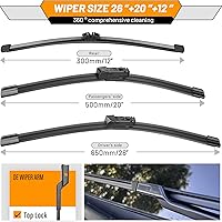 Vista 3 de AUTOBOO - Limpiaparabrisas de repuesto 26 + 20 pulgadas con limpiaparabrisas trasero de 12 pulgadas para BMW X3, X4, 2018, 2019, 2020, 2021, 2022