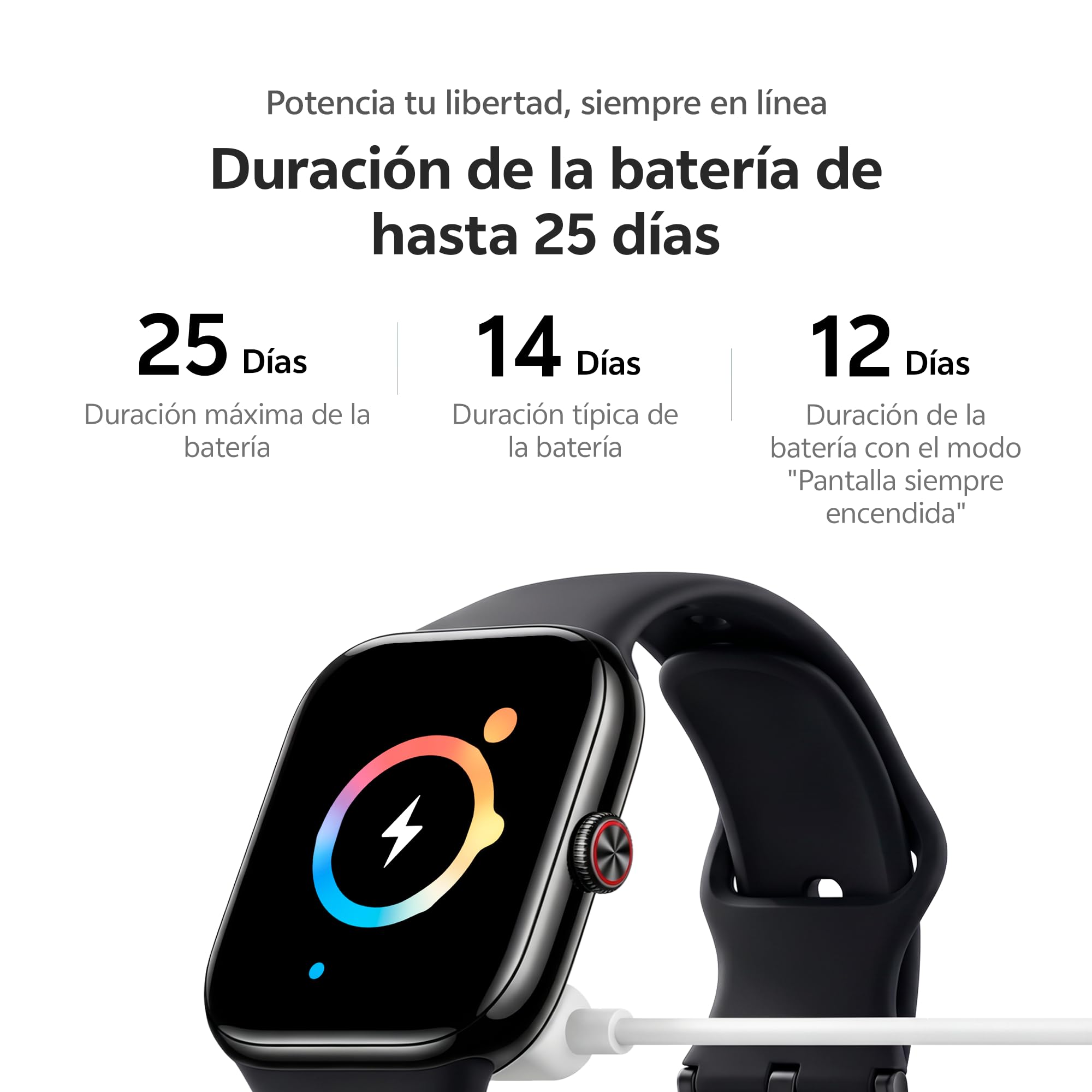 Vivo Watch GT2 Reloj Inteligente con batería de 25 días, Llamadas Bluetooth, Modos Pádel y Tenis Pro, Tarjetas de Acceso NFC, más de 100 Modos Deportivos, Pantalla de 2.07", GPS