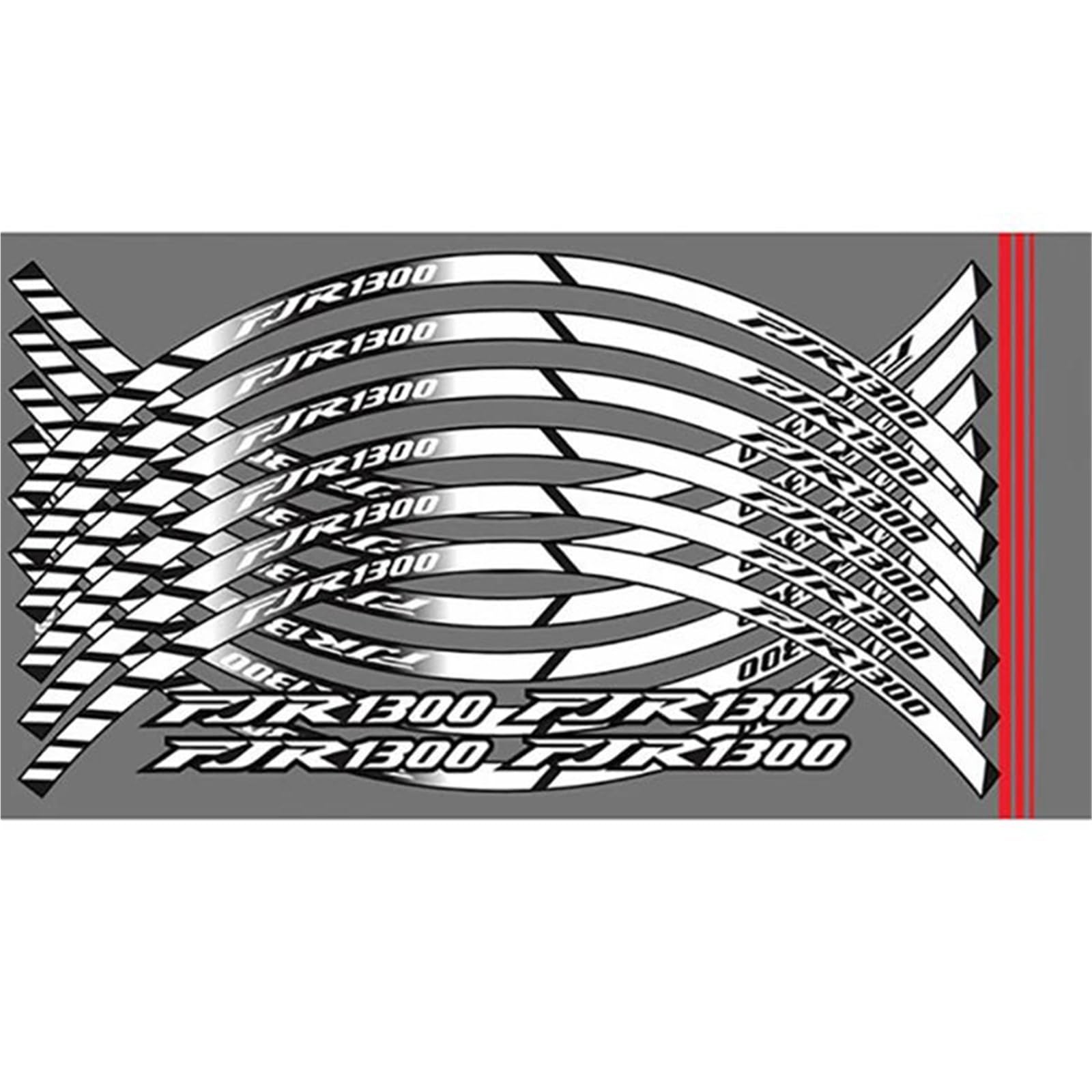 Jganrf Style 3 Motorcycle Wheel Rim Stickers Stripes Reflective Waterproof Tire Front Rear Decal For Fjr 1300 Fjr1300