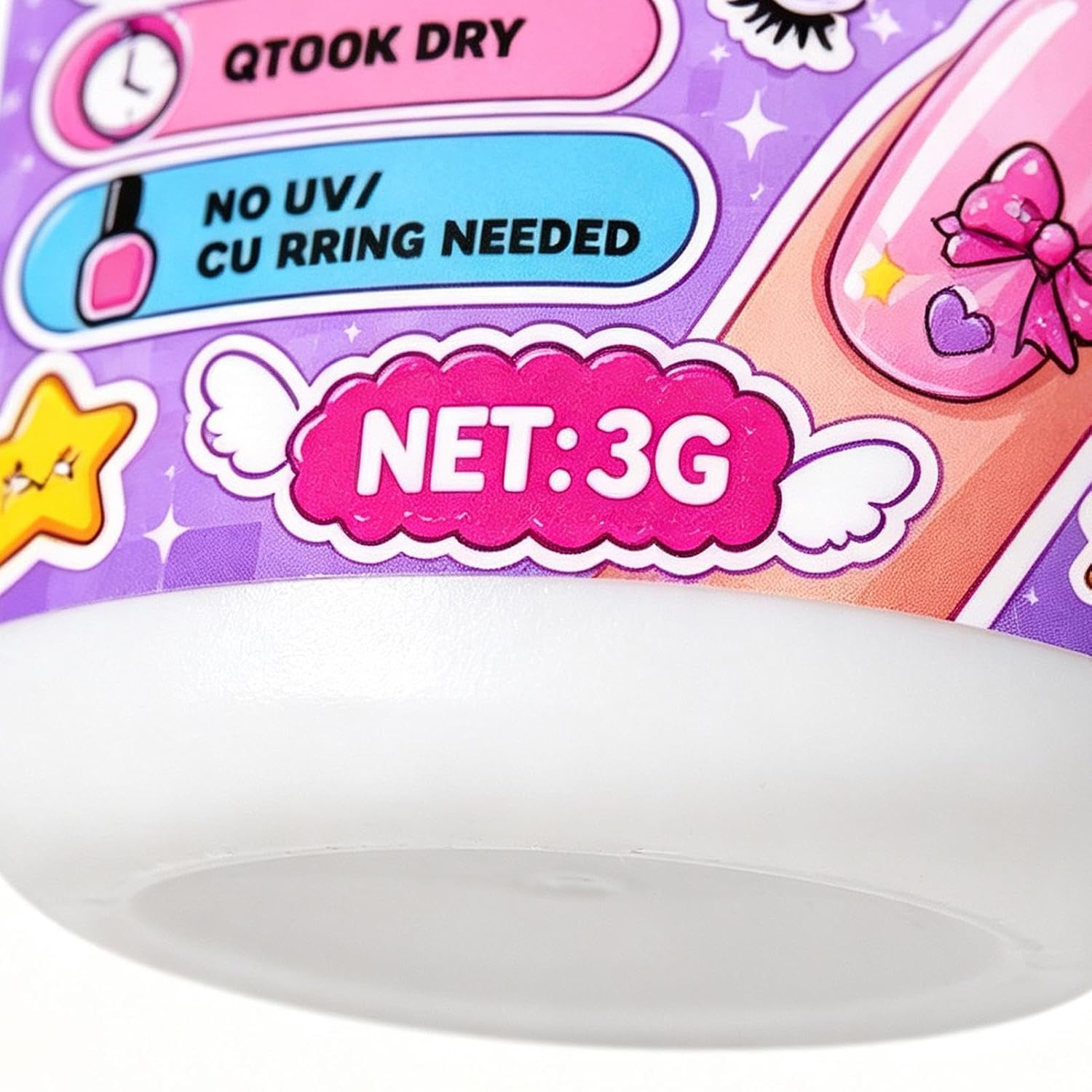 Nail Glue Long Lasting No Light Curing with Precise Brush