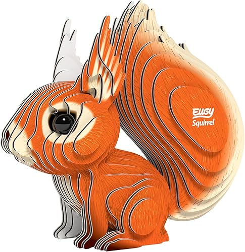 Eugy Squirrel 3D Puzzle - 36 Piece Eco-Friendly Educational Toy Puzzle for Boys, Girls & Kids Ages 6+