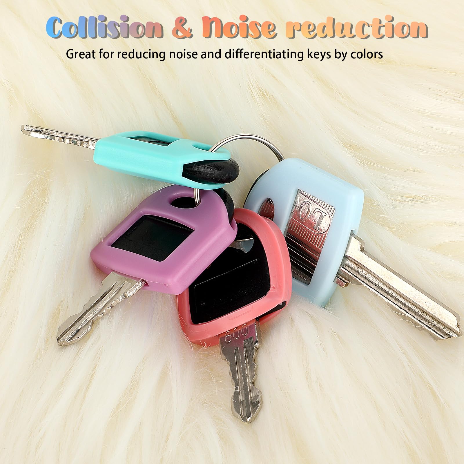 Schlüsselkappen 16 Stück 8 Farben - Silikon Schlüsselanhänger Mit Etiketten