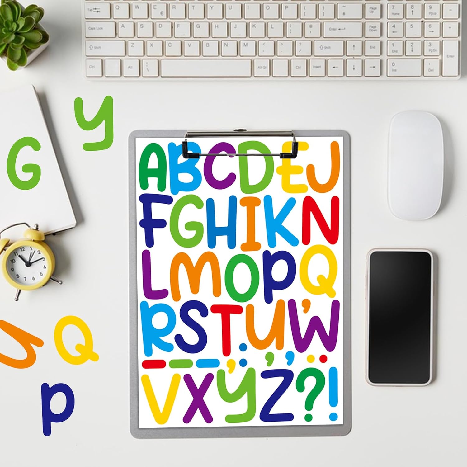 600 PCS 16 Sheets Letter Stickers 2 Inch Large Alphabet Sticker Vinyl Self Adhesive Waterproof Number Sticker Suitable for Indoor Outdoor Mailbox Poster Crafts (Cartoon,Multicolor)