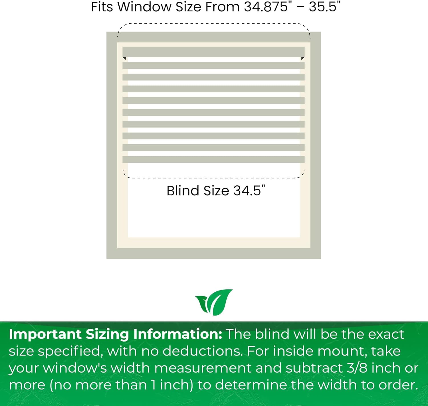 Calyx INTERIORS Faux Wood Blinds with Classic Valance, Cordless, 2" Slat, 34.5" W x 36" H, Blinds for Indoor Windows, Room Darkening Window Blinds for Home Interior Windows and Doors, Pure White