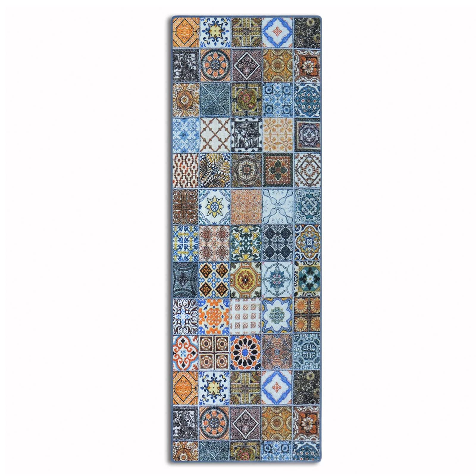 Tapis De Couloir 'Bonita' Sur Mesure - Design Patchwork Moderne - Antidérapant - Vendu Au Mètre (Ex: 80x250 Cm) - Fabriqué En Allemagne