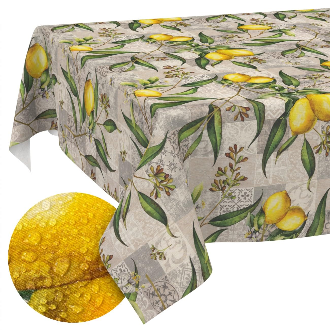 Nappe de table lavable anti-tache à effet lotus pour protéger votre table des accidents
