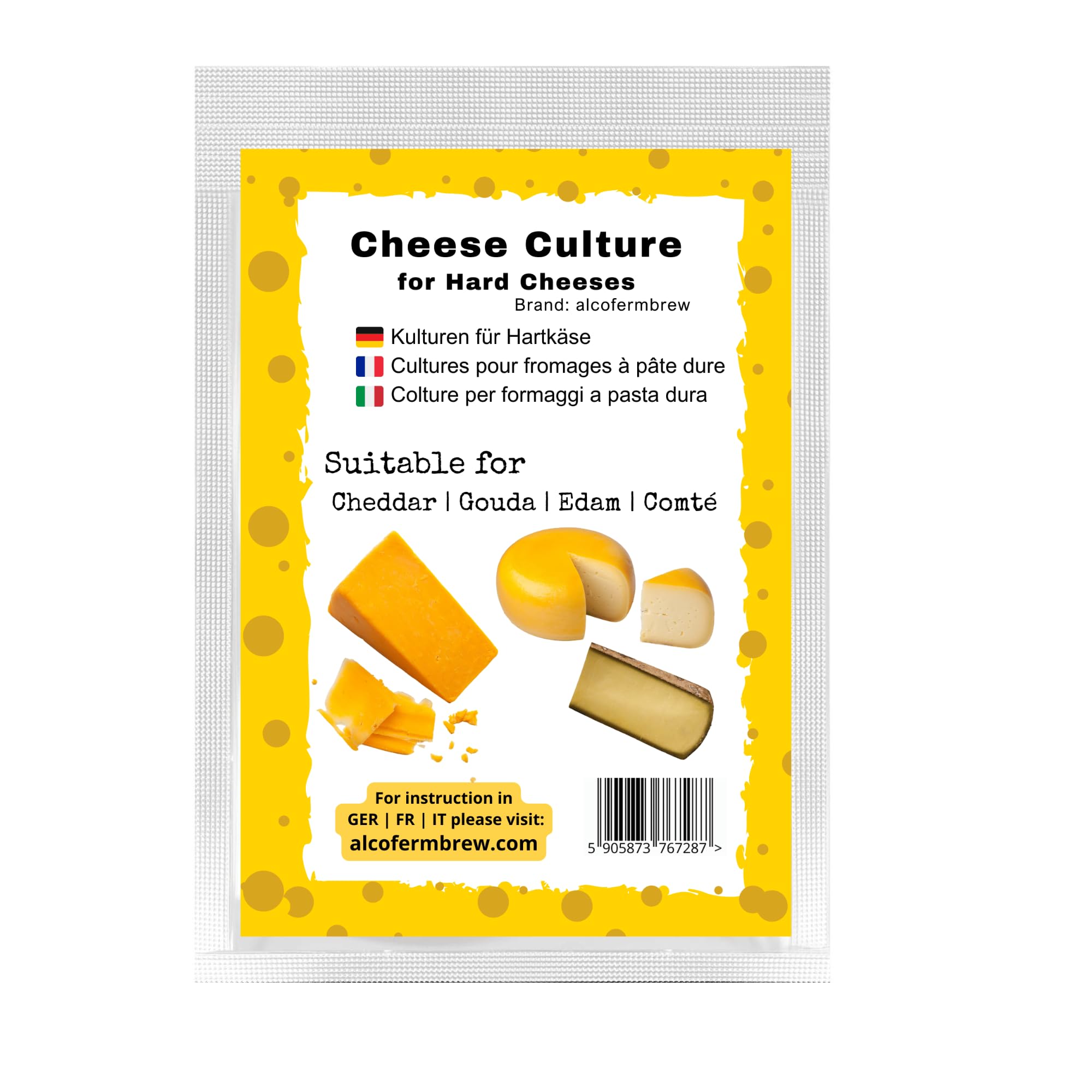AlcoFermBrew Cheese Culture - Cheese Starter, Dried Culture, Cheese Ferment (Cheese Culture for Hard Cheese)