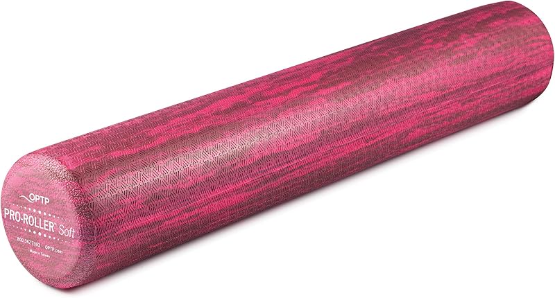 OPTP PRO-Roller Rodillo de espuma de densidad suave – Redondo, rosa, 36" x 6" | Rodillo de espuma suave de baja densidad para fisioterapia, pilates, ejercicios de yoga con rollo de espuma y recuperación muscular, rosa 36" x 6"