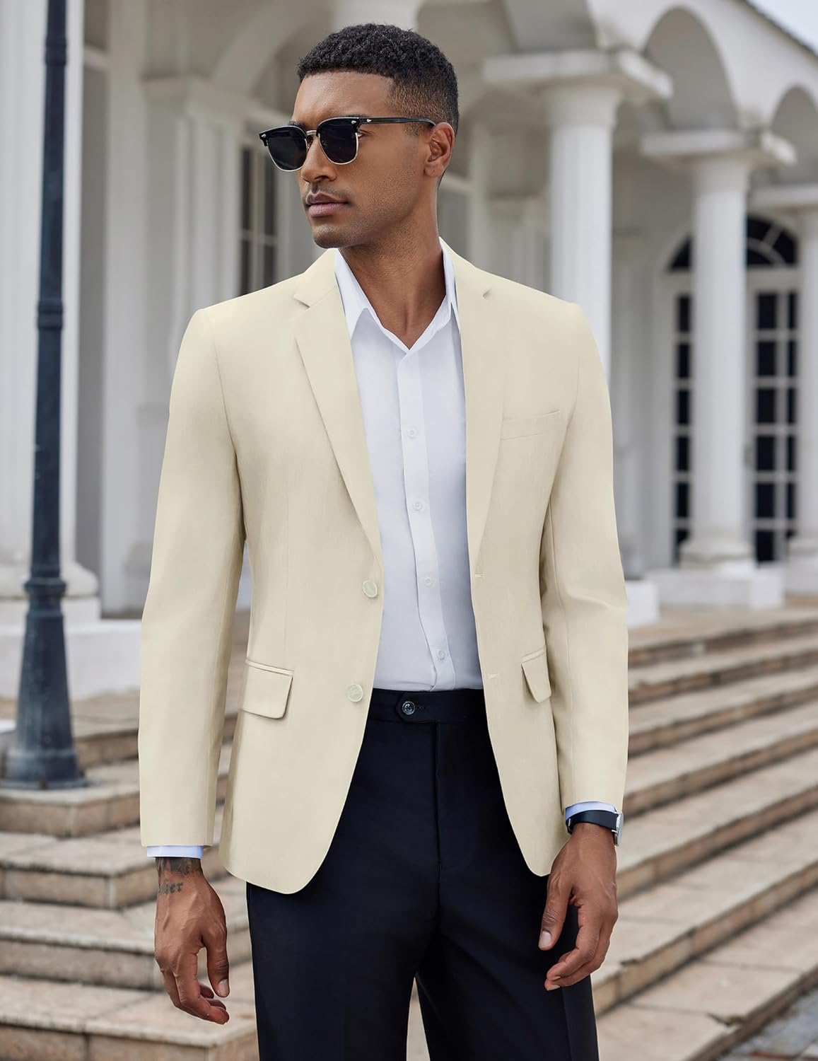 COOFANDY Mens Casual Blazer Slim Fit Suit Jacket Two Button Lightweight Sport Coat - Image 3