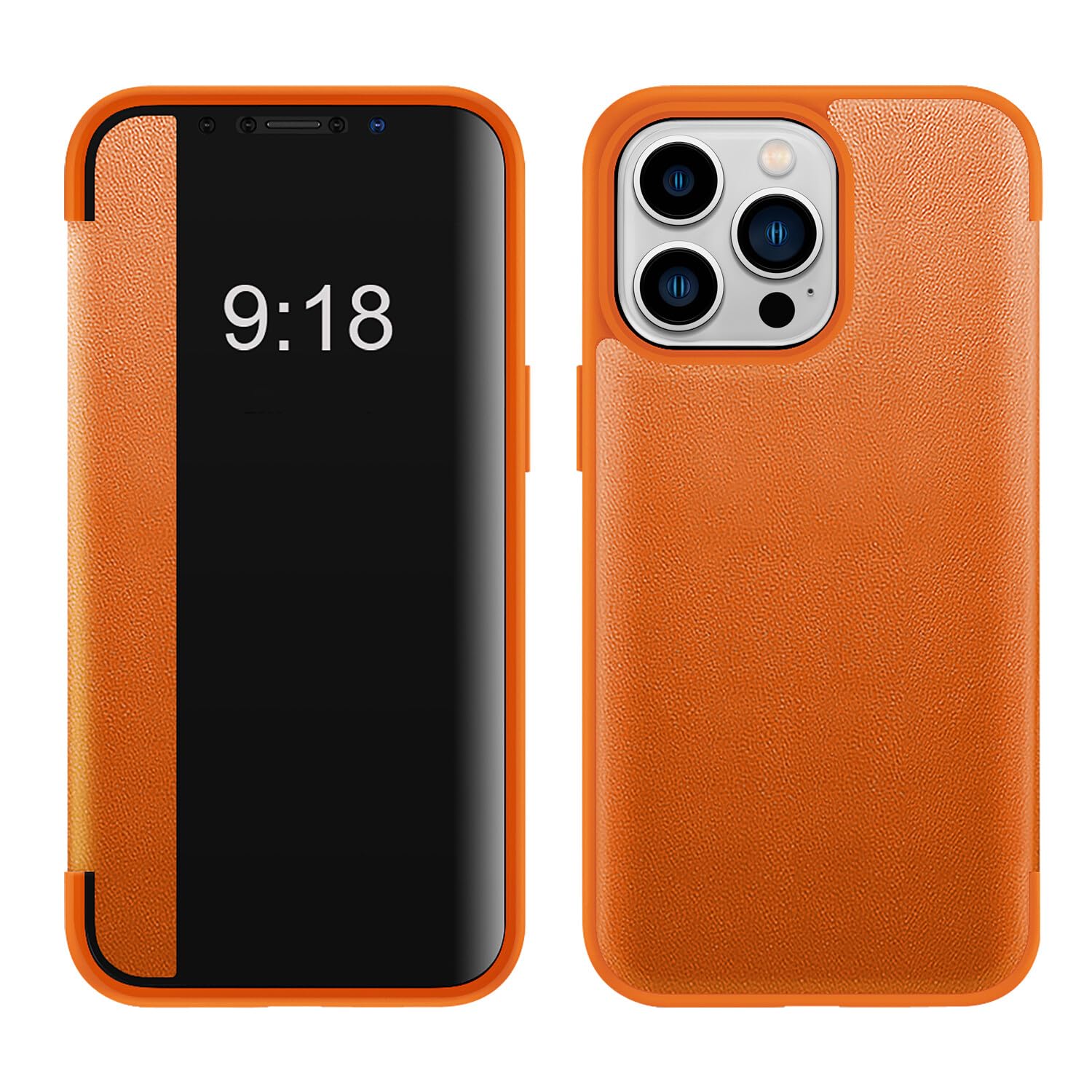 Étui iPhone 15 Plus orange en cuir pour vos sorties professionnelles - 7