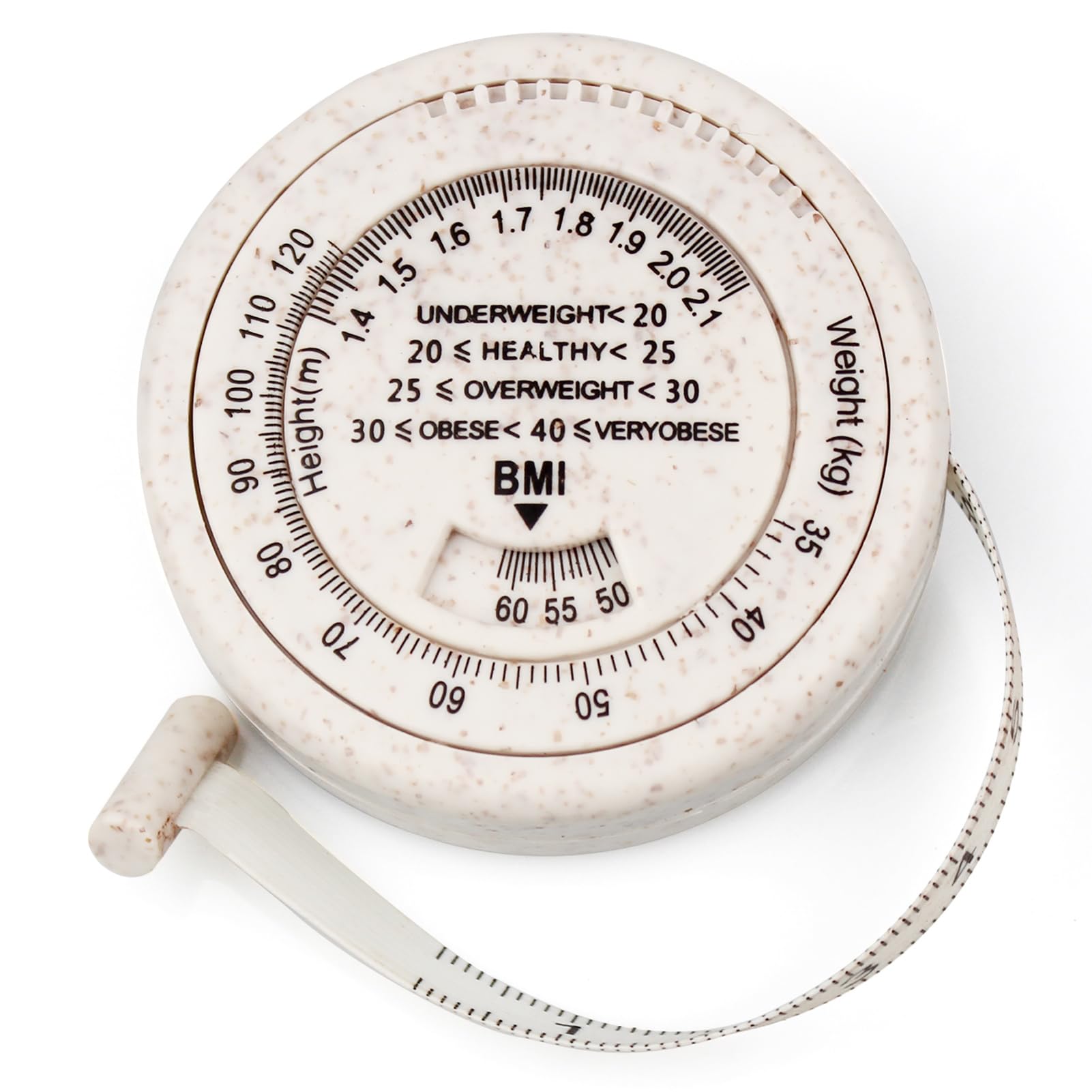 1 Pieza Cinta Métrica Corporal,Cinta Medir Cuerpo,Cinta de Medición de IMC,Retráctil,para Seguimiento del IMC,Medir el Cuerpo,Fitness,Costura,150 cm