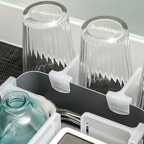 Miniatura 5 de Juego de divisores retráctiles para refrigerador, clips organizadores de puerta de refrigerador ajustables para almacenamiento de alimentos