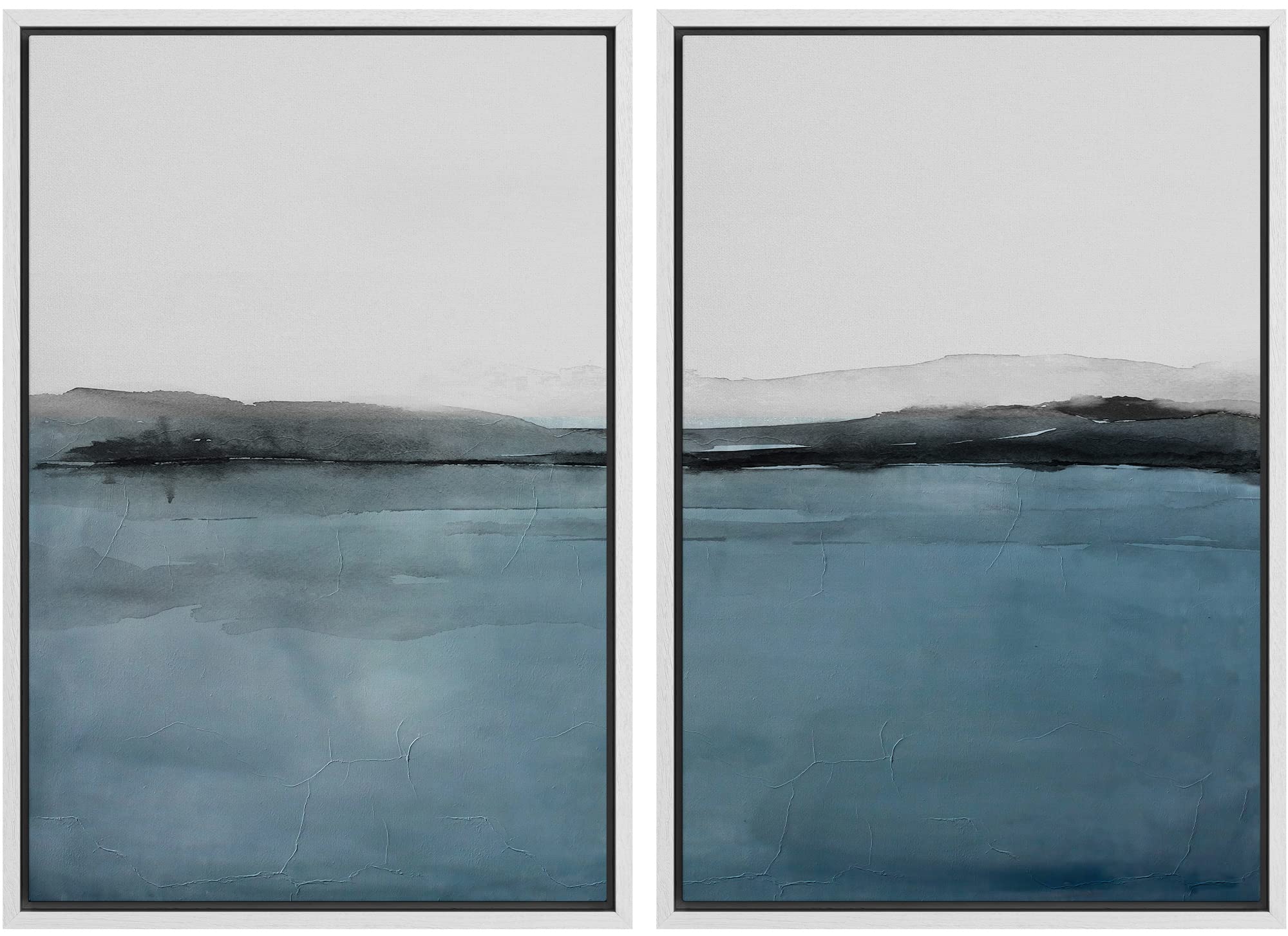 MUDECOR Framed Canvas Print Wall Art Set Watercolor Pastel Green Tan Landscape Abstract Shapes Illustrations Modern Art Decorative Contemporary for Living Room, Bedroom, Office - 16"x24"x2 Natural — view 147