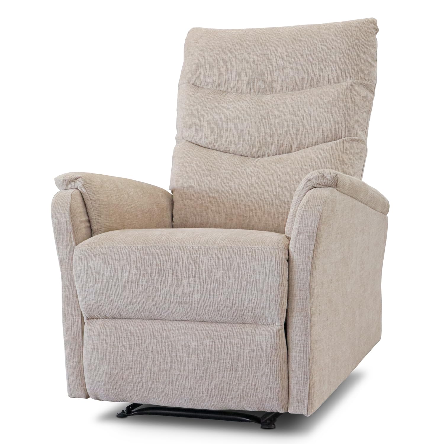 EVERGREENWEB - Poltrona Relax Reclinabile Elettrica con Comodo Pulsante Integrato nel Bracciolo, Schienale Regolabile e Triplo Cuscino in Tessuto Beige, 2in1 Poltrona Letto con Seduta Ergonomica