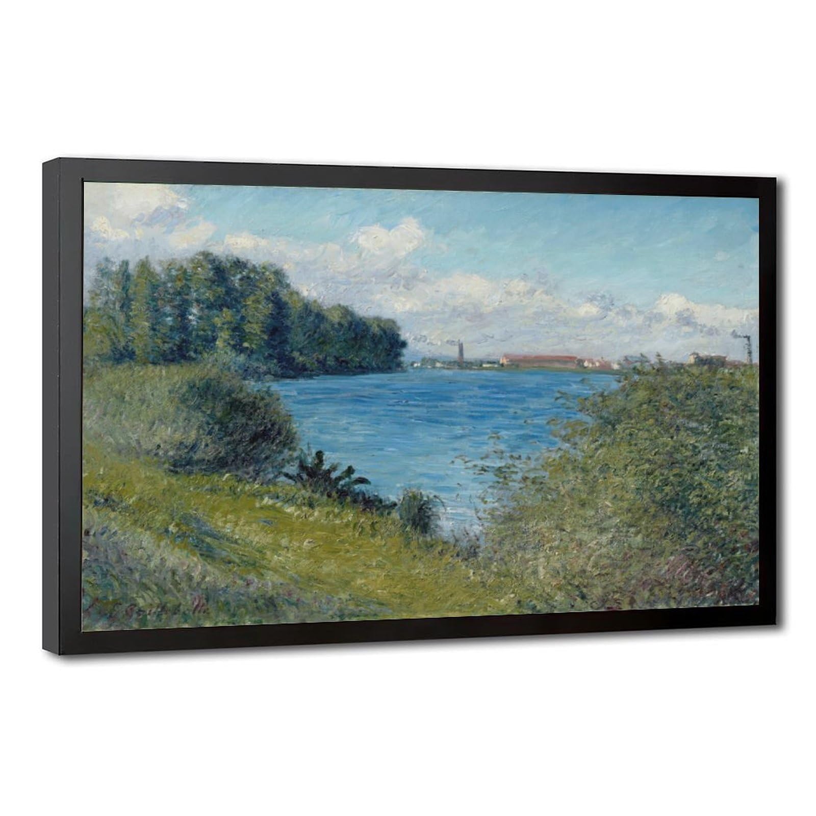 WCYB The Seine at Argenteuil by Gustave Caillebotte Posters Prints Canvas Deco Paintings Wall Art Hangable Frame 16" L X 24" W