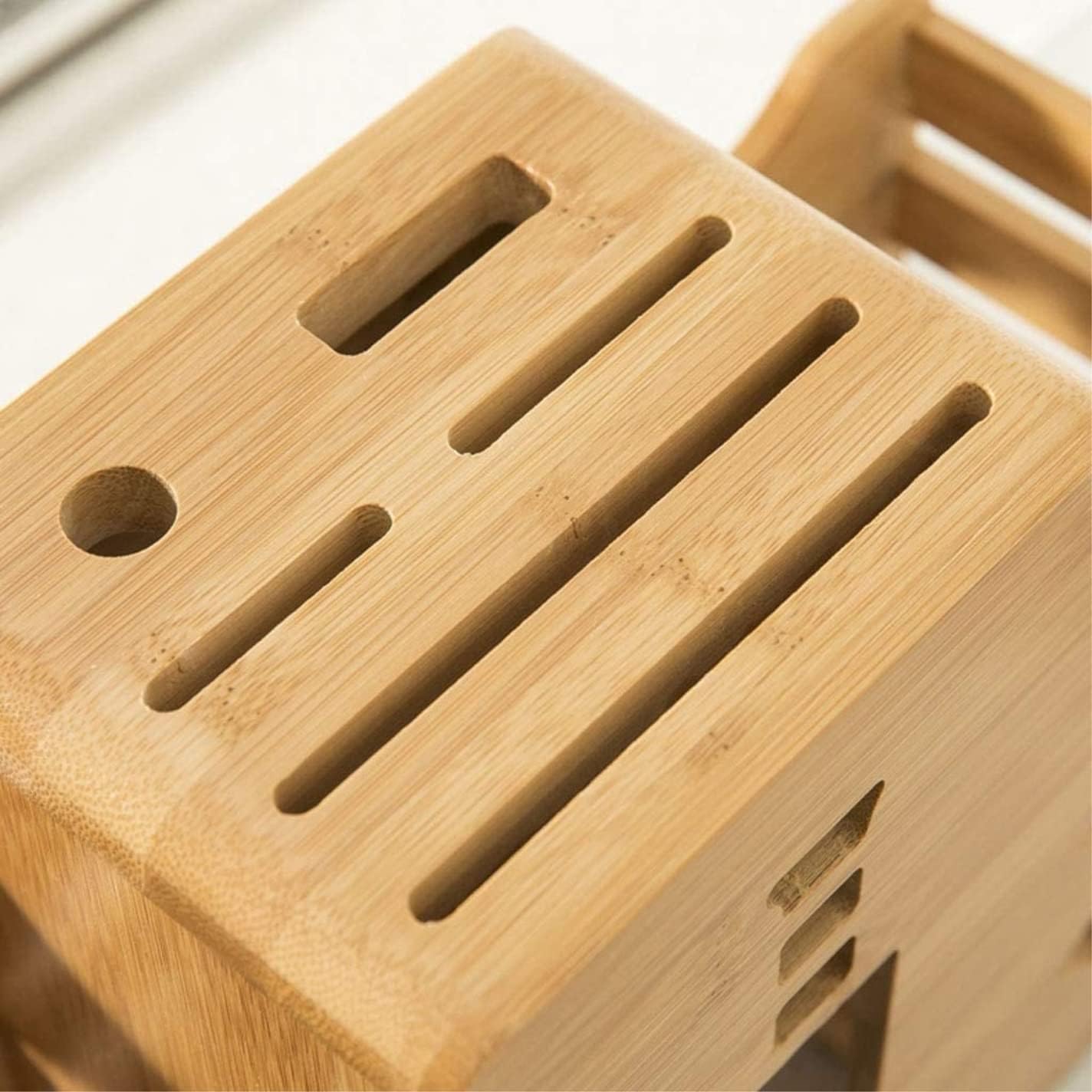 Knife Block Storage Stand Kitchen,Only Selling Cutter Holder,Multifunction Bamboo Rack Creative Tools