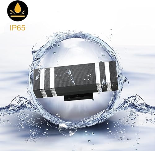 Miniatura 2 de Paquete de 4 luces LED cuadradas de 12 pulgadas hacia arriba y hacia abajo de 14 W, 4000 K, luz blanca de pared para exteriores, cuerpo de aluminio,