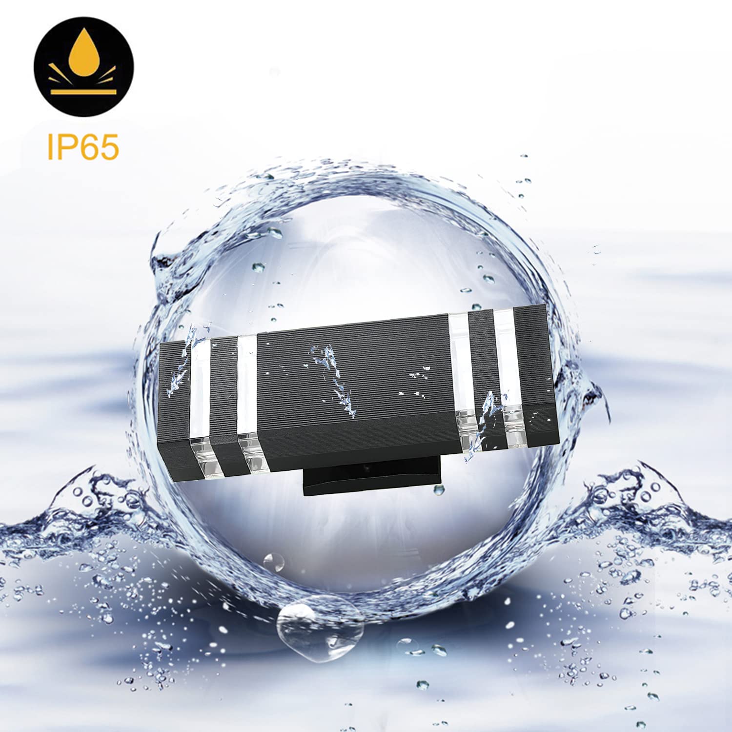 Stayofa 2Pack 12inch LED Square Up&Down Wall Lights 14W 4000K Day White Outdoor Wall Light Aluminum Body Waterproof IP65 led Porch Light for House Patio Garage Garden