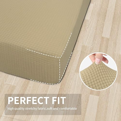Miniatura 4 de Easy-Going - Funda de cojín elástica para sofá, funda de cojín protectora para asiento de sofá, suave, flexible con parte inferior elástica (cojín