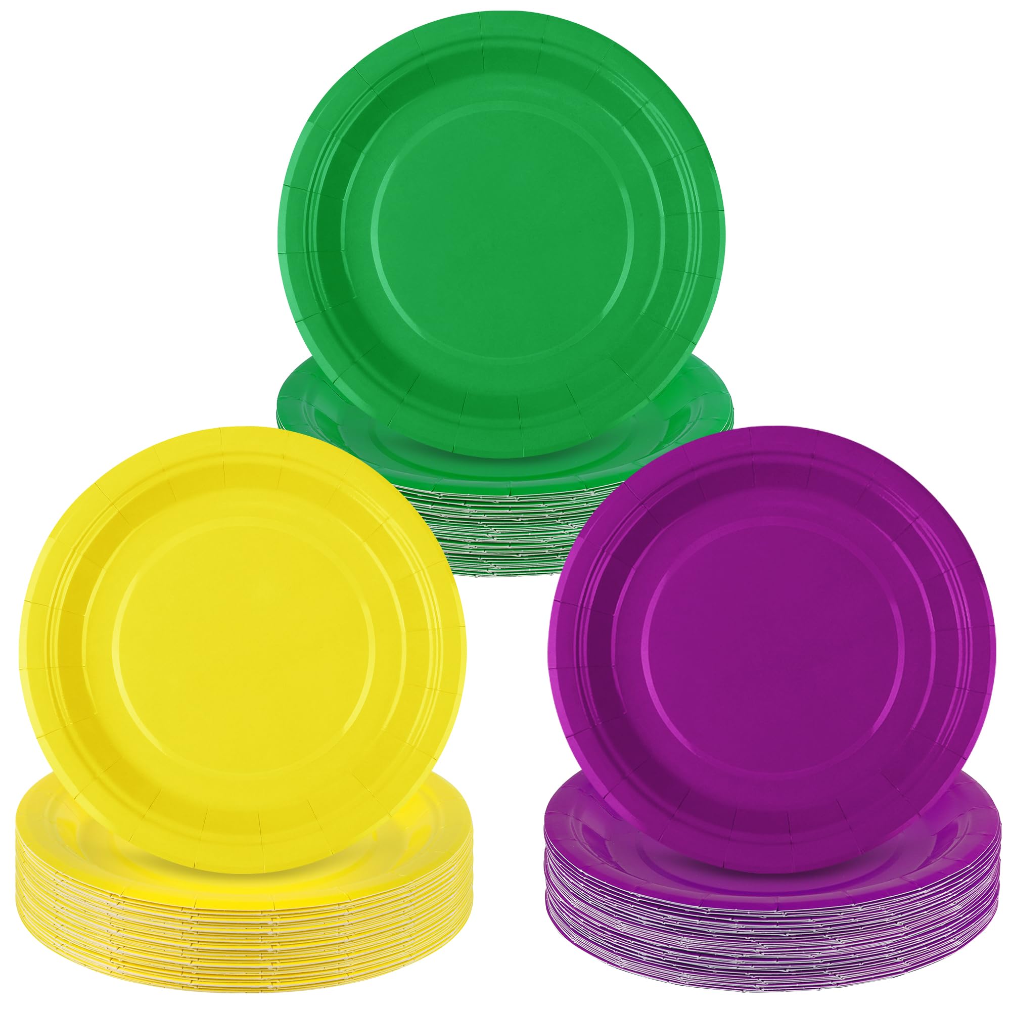 Amazon.com: 72 Pieces Mardi Gras Paper Plates 7 Inch Green Purple