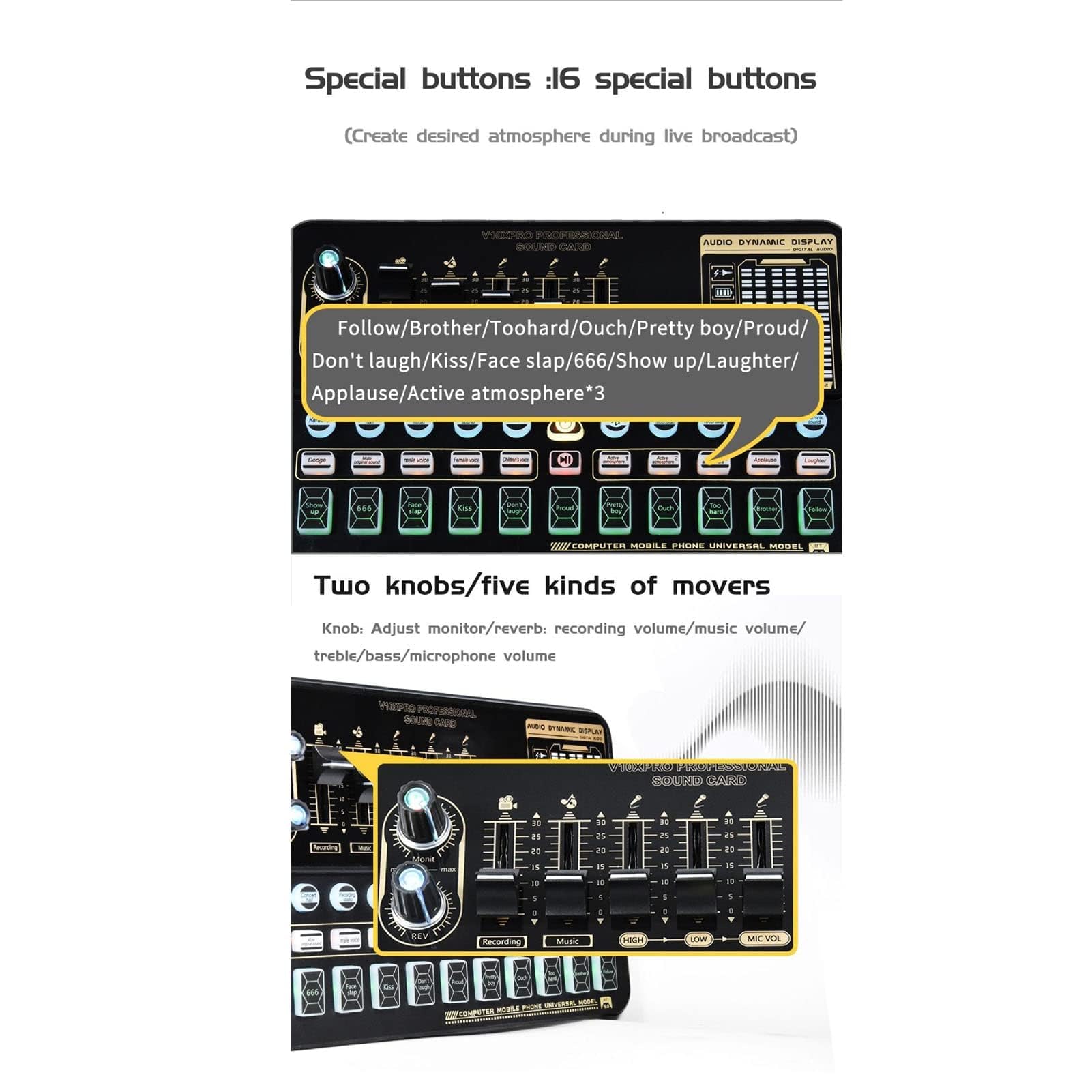 Pacchetto di Apparecchiature per Podcast con Scheda Audio a Doppio Microfono E Pickup Cardioide, Kit Audio dal Vivo Professionale per DJ, Karaoke E Chitarra
