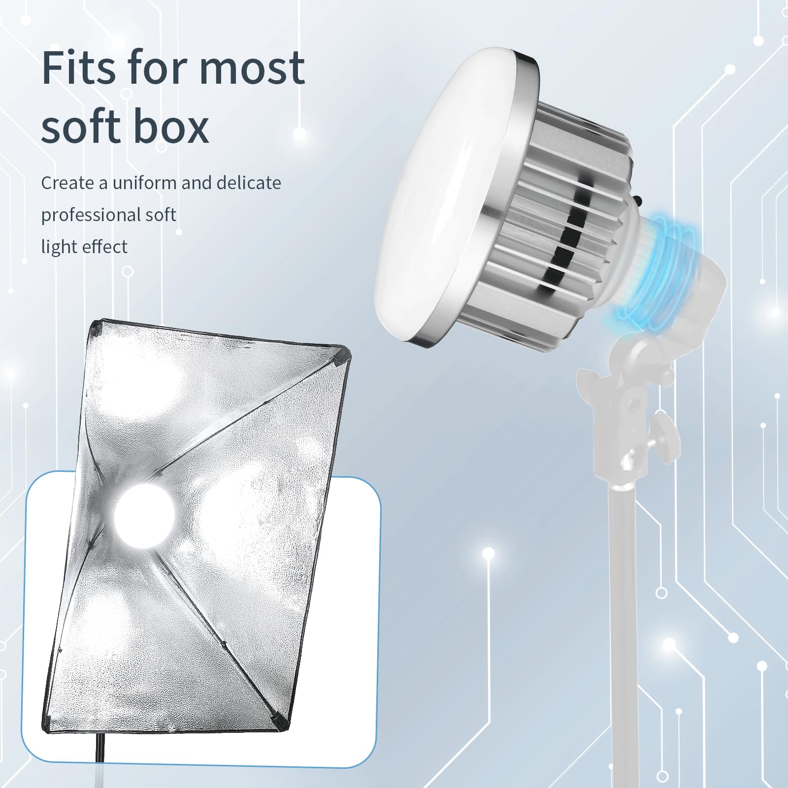 2 x 135 W Lampada Fotografica Foto Luce, 3000K-6500K, E27, con Telecomando, Basso Consumo, Compatibile con Softbox e Ombrelli Fotografici, per Video, Studio Fotografico