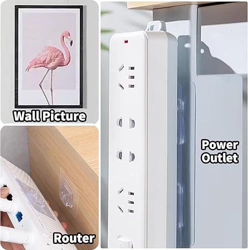 Miniatura 2 de Double Sided Adhesive Wall Hooks,20 Pack Self Adhesive Hooks,Suitable for Hanging and Organizing Power Outlets, Picture Frames, and Tissue Boxes at