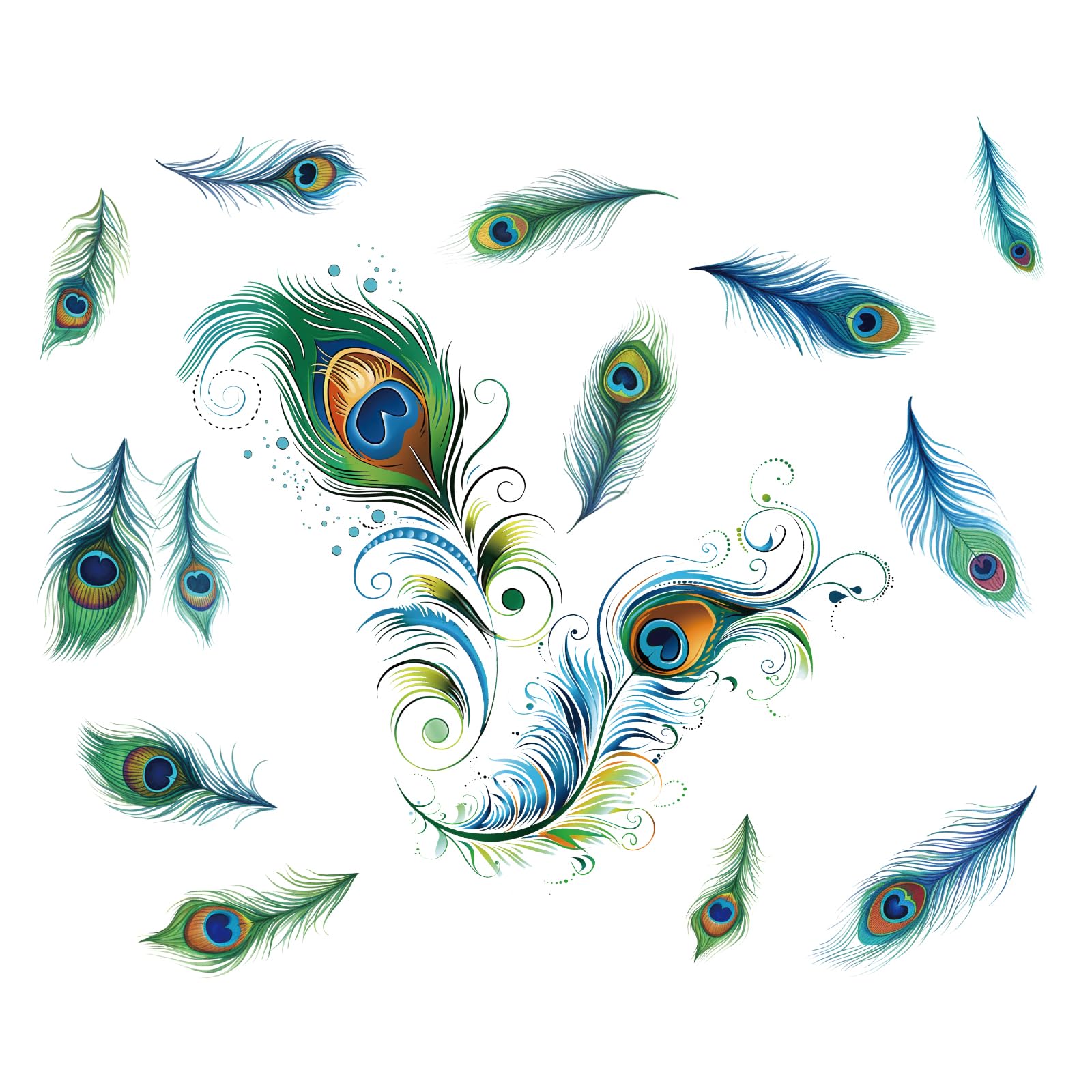 Stickers muraux amovibles plumes de paon pour creer un fond TV elegant au salon