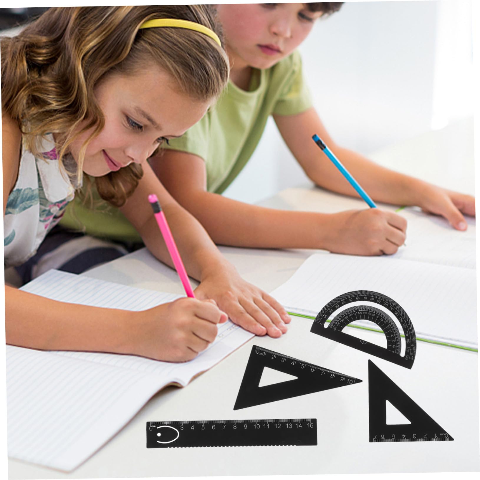 NUOBESTY 4sätze Lineal Für Schüler Präzise Zeichnungswerkzeuge Geometrische Messinstrumente Für Schule Und Studium