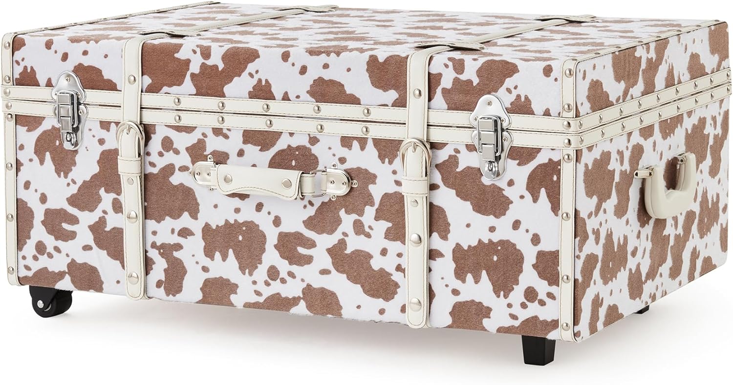 DormCo Texture® Brand Trunk - Moo Cow White/Brown