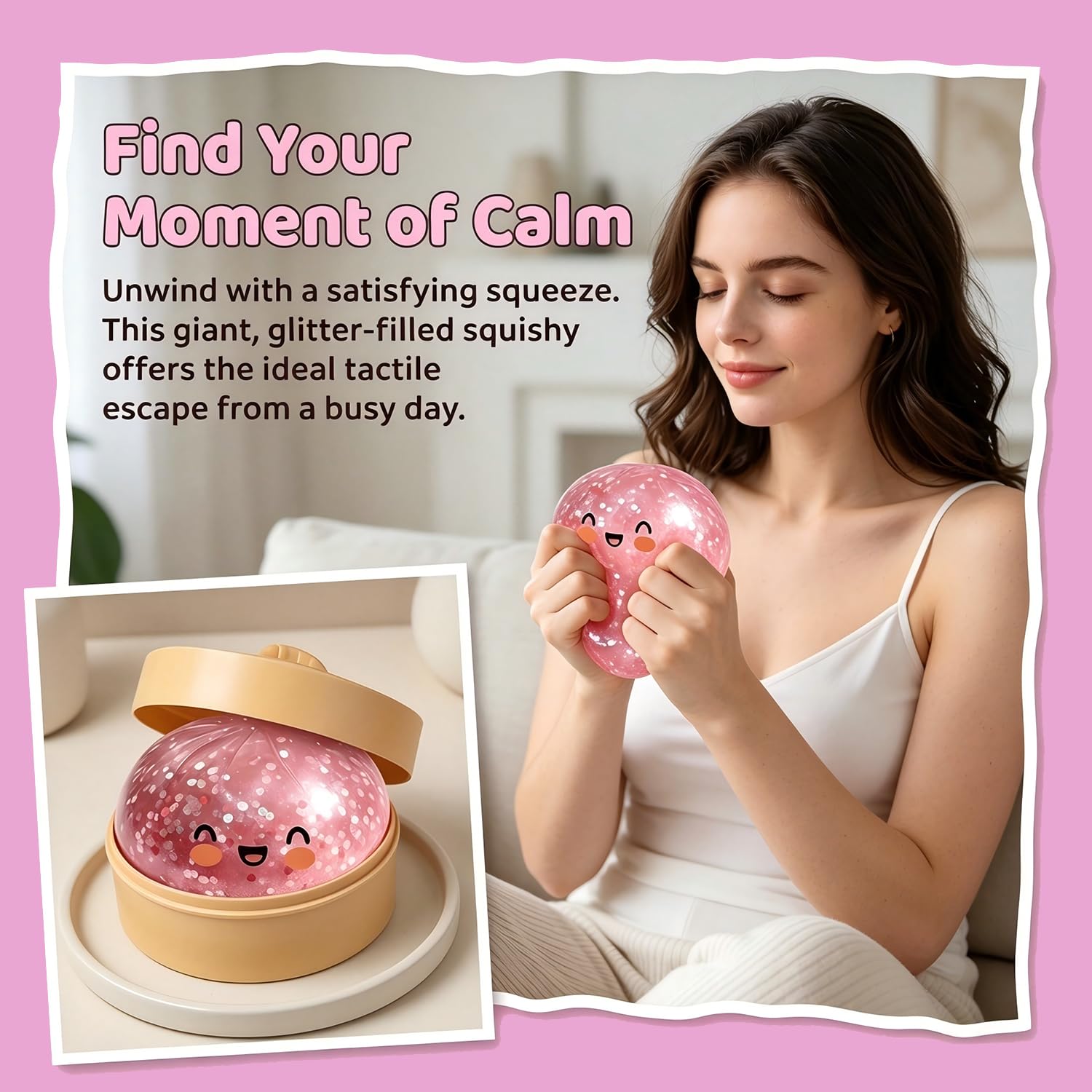Dumpling Squishy - Set di 2 palline da stress morbide (A+B)