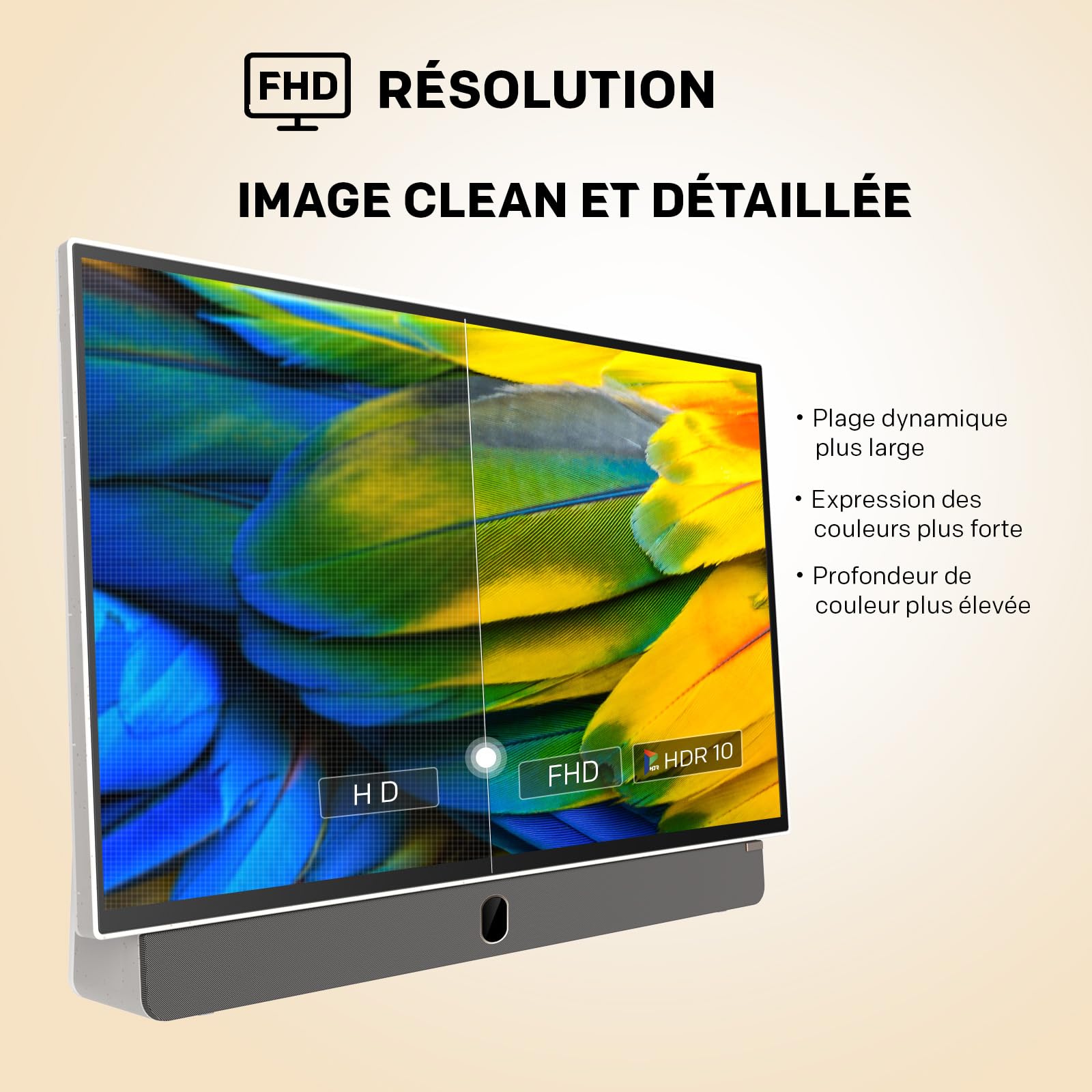 Metz TV Portable 24 Pouces (60 cm) Smart Google TV FHD avec Batterie Intégrée Poignée HDR 10 Chargeur Voiture 12V Ecran Anti-reflet Dolby Audio HDMI USB Bluetooth Wi-FI (24MPE7000 Blanc)