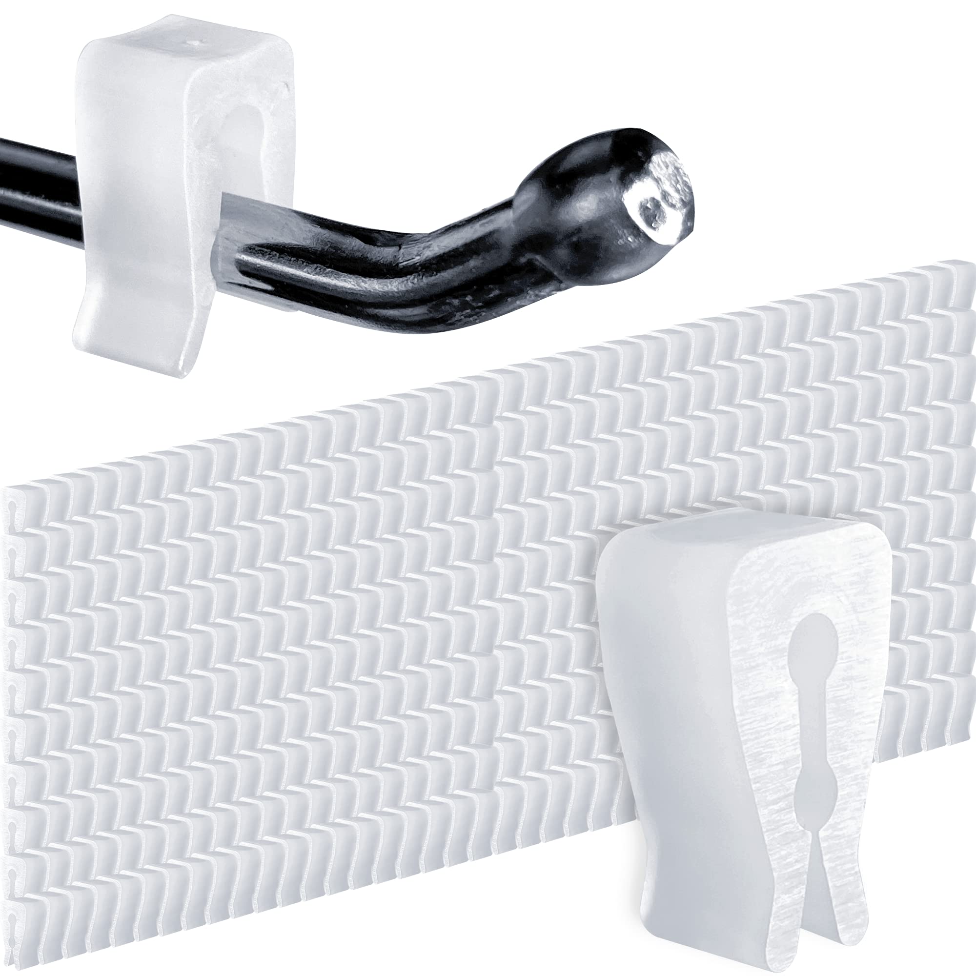 Gluposti Hakenstopper für 1/4 Stecktafel-Haken und Lamellenwand, transparent, rechteckig, Inventar-Kontroll-Clips, Steckschlösser für Einzelhandelshaken an Stecktafeln und Lamellenwandpaneelen (500