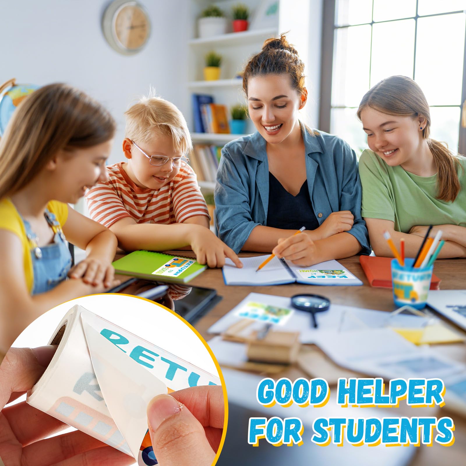 Henoyso Lot de 200 rouleaux d'étiquettes autocollantes pour dossier de devoirs et de dossiers à garder à la maison, pour la rentrée scolaire, durables, ne se décolorent pas, pour salle de classe et