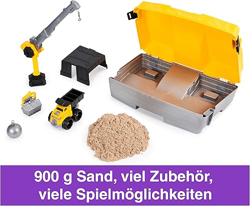 Miniatura 5 de Kinetic Sand - Juego plegable de zona de construcción con vehículo arena mágica y 2 libras para niños mayores de 3 años