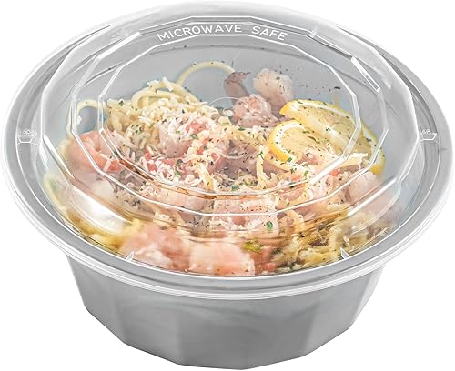 Miniatura 144 de Restaurantware Asporto - Cajas para llevar de 16 onzas, 50 recipientes de alimentos para llevar para microondas, tapas de plástico transparente Negro