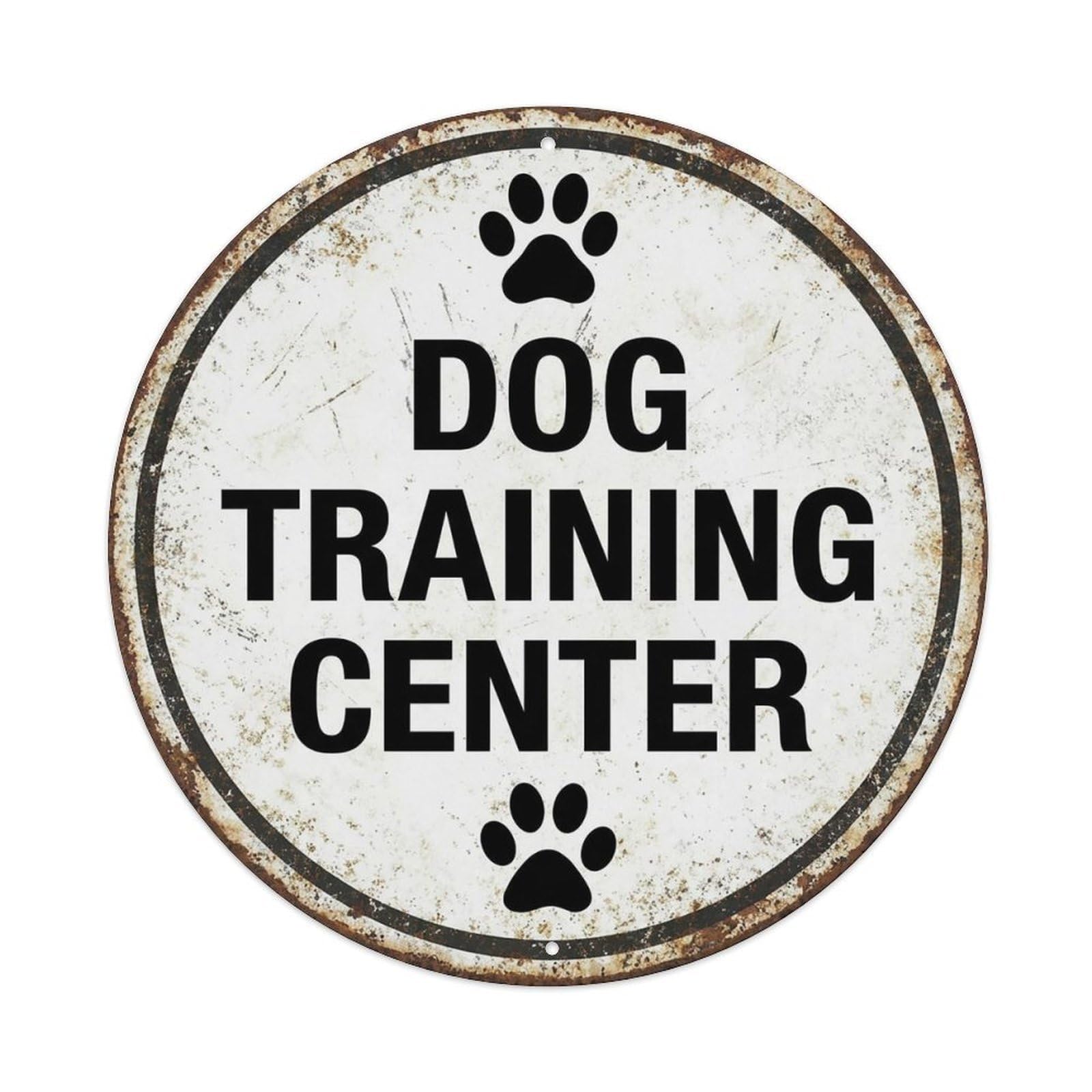 Vintage Dog Training Center Decor Metal Tin Sign