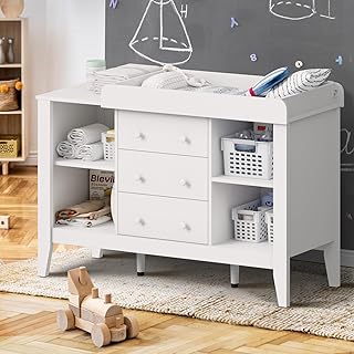 OikitureChest of Drawers Baby Change Table Cabinet Changer Nursery Furniture