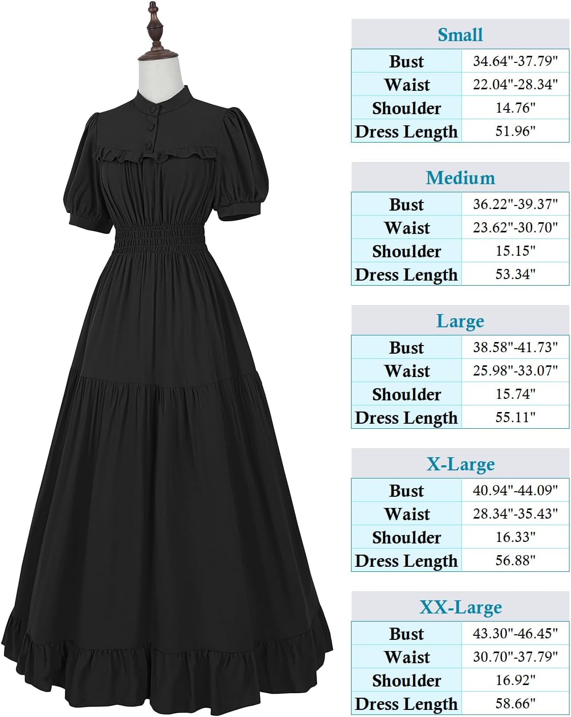 LTAKK Victorian Dress for Women Edwardian Dresses 1800s Short Sleeve Renaissance Medieval Costume