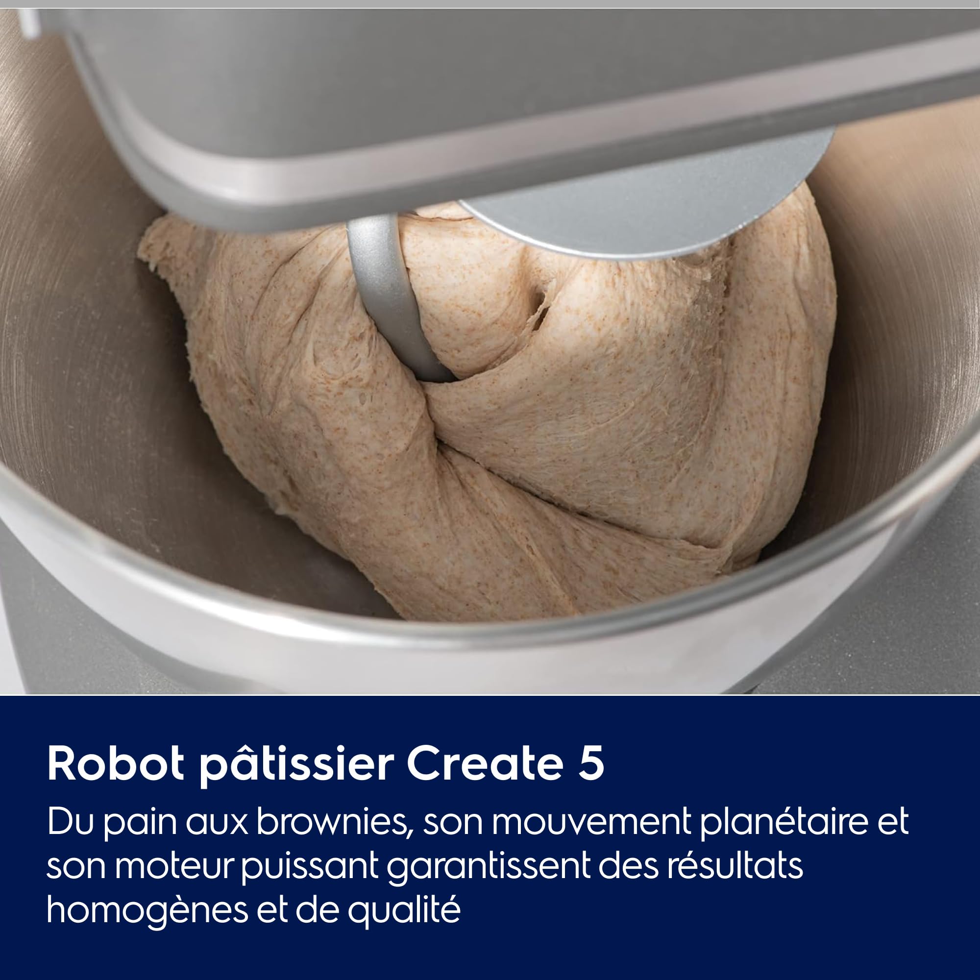 Electrolux Orbital Robot Pâtissier Create 5 E5KM1-4BPT, 6 Vitesses Robot Pétrin avec crochet pétrisseur, Batteur antiadhésif et fouet ballon, Grand Récipient de 5 Litres, 1200 W, Noire
