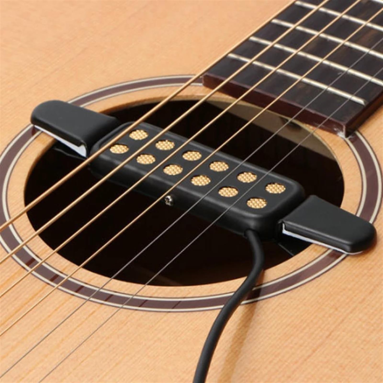 Guitarra Pickups 6.35mm Jack Ingresso Amplificatore Cavo Per Chitarra Acustica Microfono Attivo Foro Sonoro Clip Pickup Pickup professionale per chitarra acustica