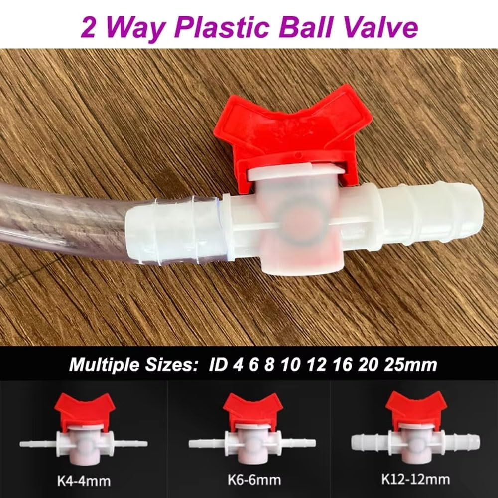 Válvula De Bola De Plástico Bidireccional De 4-25 Mm For Manguera De PVC, Conector De Riego For Acuario Y Jardín.(20-16mm)