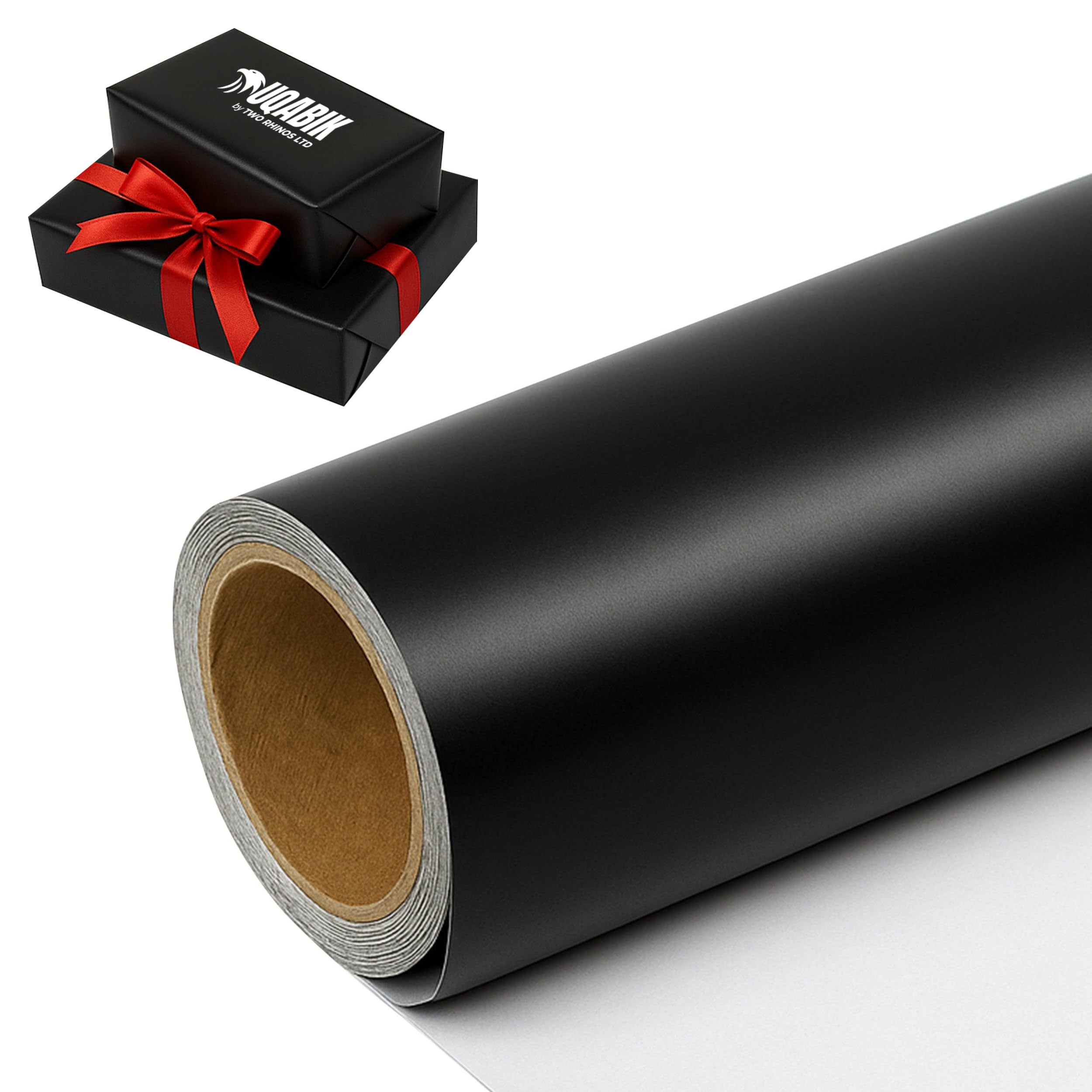 UQABIK® Black Wrapping Paper Roll - 10m x 44cm | Extra-Long Matte Black Kraft Paper with Durable Thickness - 80gsm | Matte Finish Gift Wrap for Arts, Crafts, Parties, Birthdays & Christmas — image 1