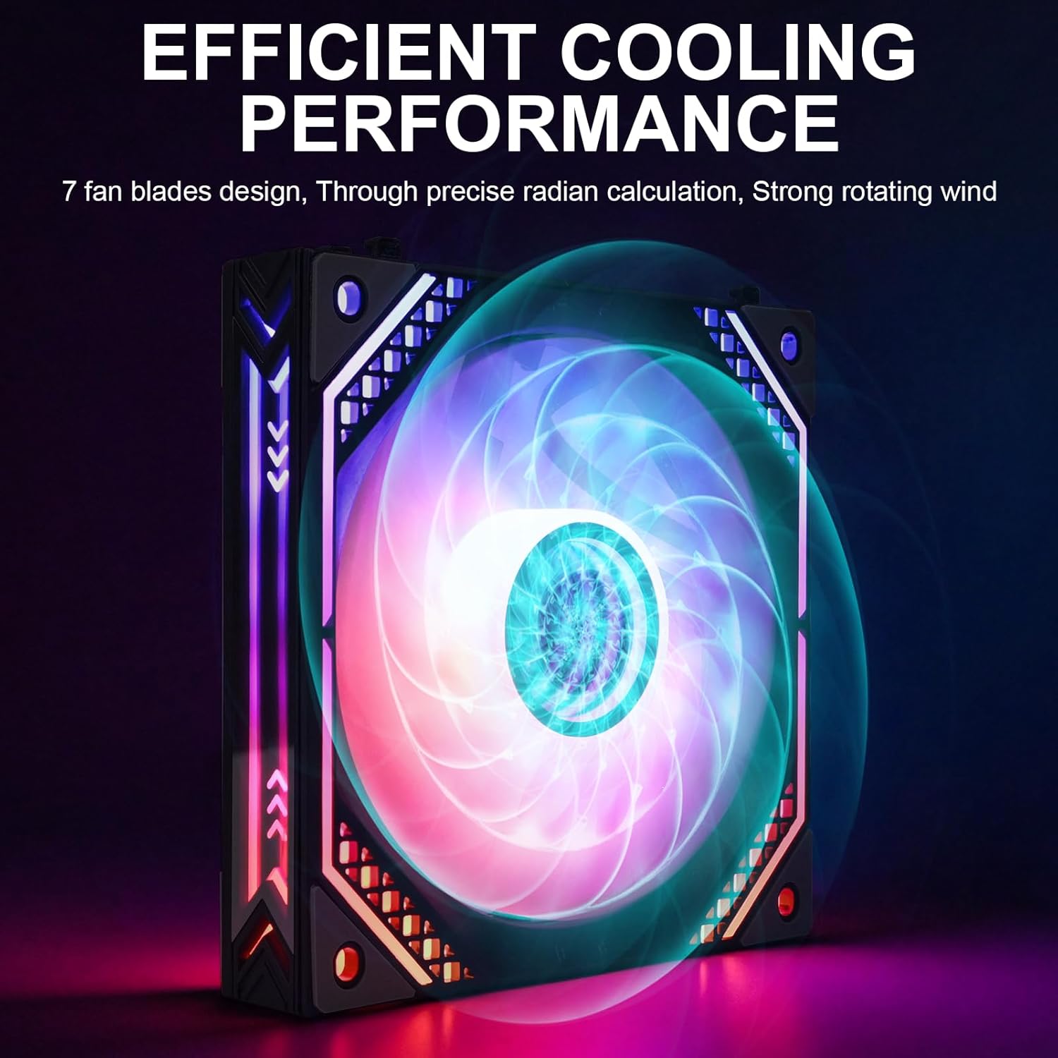 DS Wireless Assembled Case Fans, Case Fans, 120MM LED Fans for PC Case, Computer CPU Cooler, Liquid Cooled Radiators System, Compatible with ASUS Aura, MSI Mystic Light (3Pack RGB Fans, G Series)