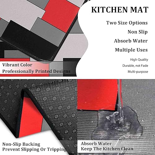 Miniatura 59 de Juego de 2 tapetes de cocina de Navidad, tapete de cocina con respaldo antideslizante, tapete de cocina decorativo lavable para decoración